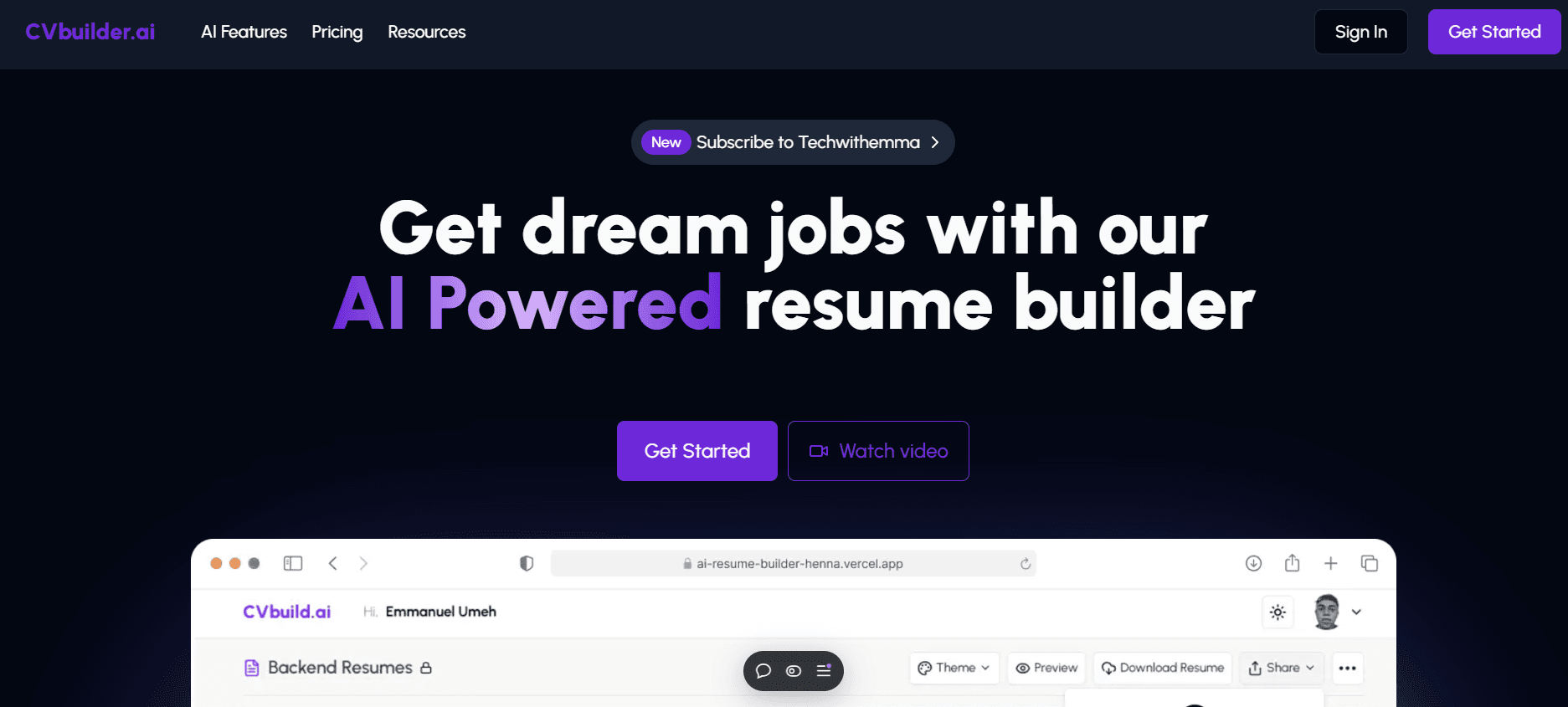 Screenshot of AI Resumes Builder