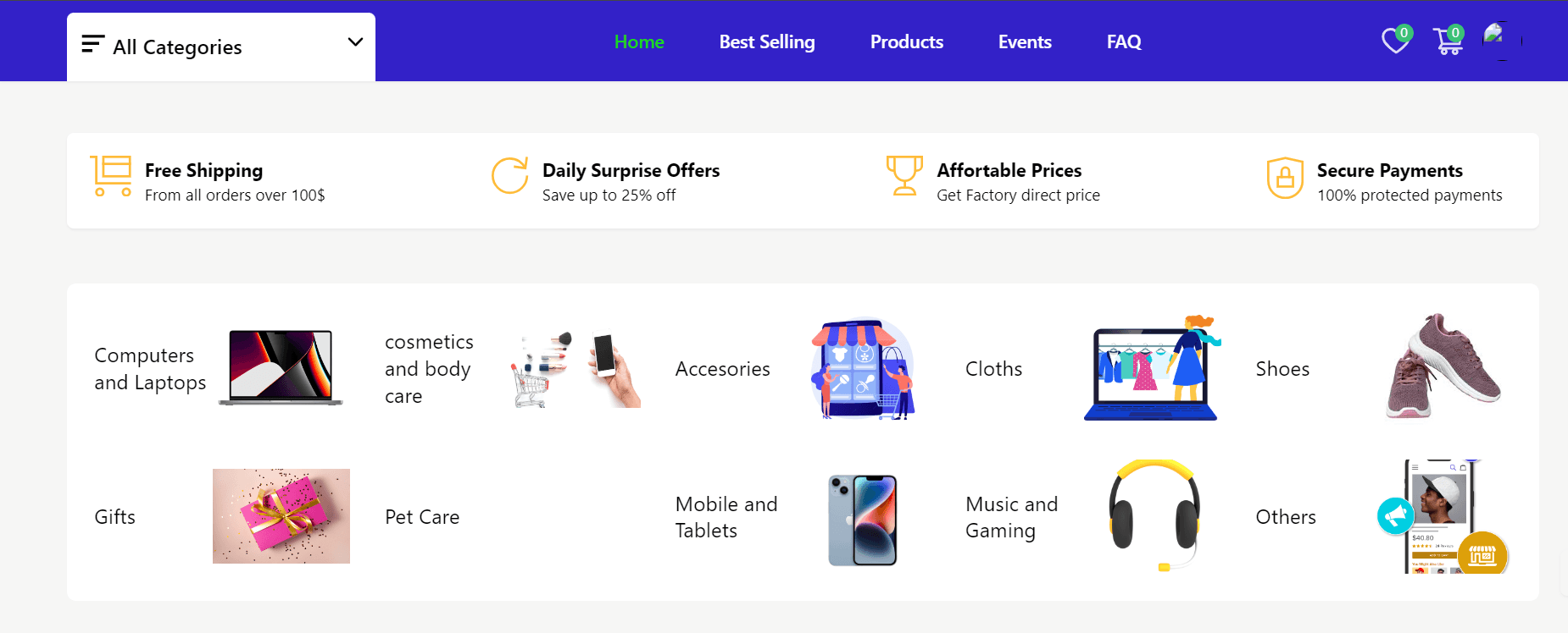 Screenshot of Online Shopping (Multi Vendor)